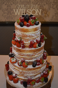 3 Tier Naked/Uniced Wedding Cake