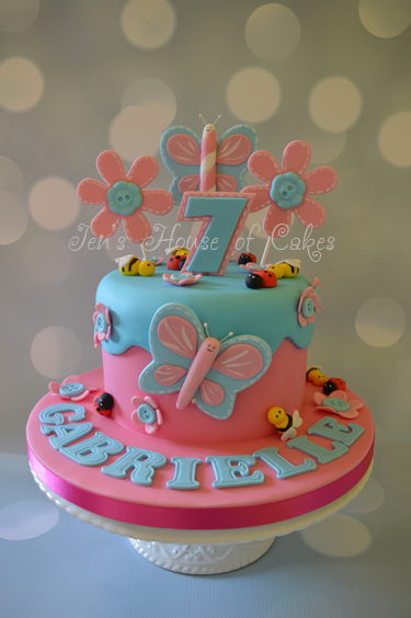 Bright Butterfly Birthday Cake