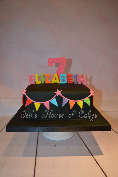 Bunting 7th Birthday Cake