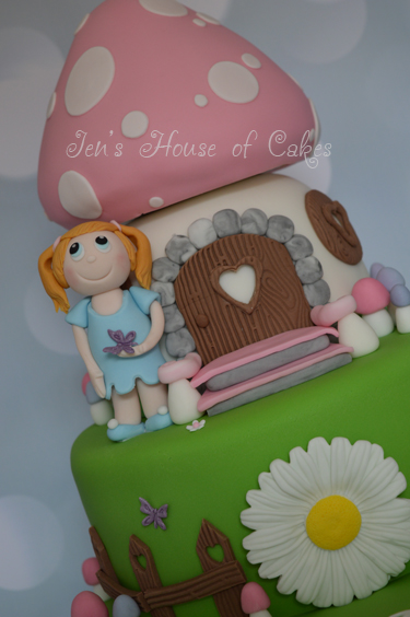 Fairy Toadstool Birthday Cake (fairy styled to match birthday girl)