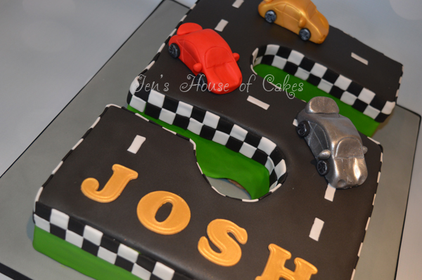 Number 5 Racetrack Cake