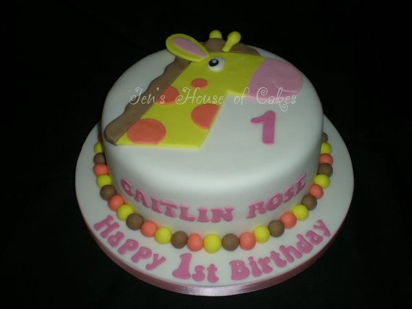 Giraffe 1st Birthday Cake