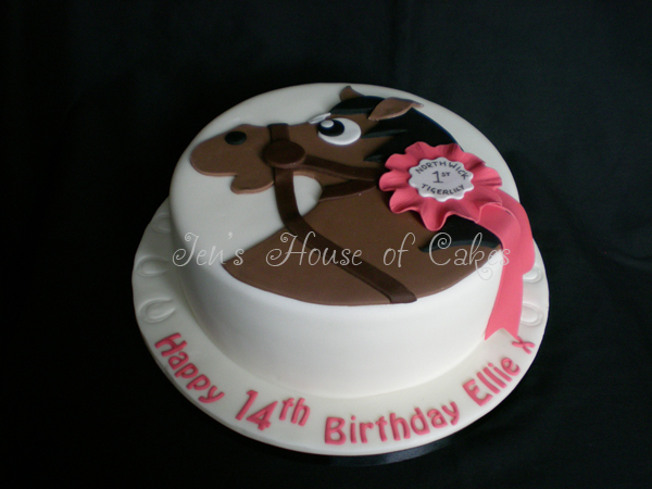Horse & Rosette Birthday Cake