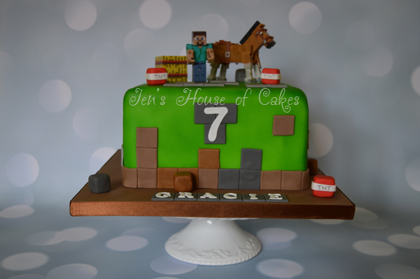 Minecraft Cake with Toys (supplied by customer)