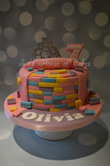 Pink & Purple Lego Reveal Cake