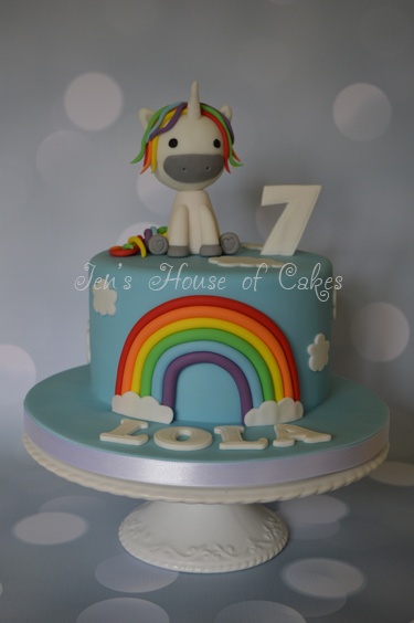 Rainbow Unicorn Birthday Cake