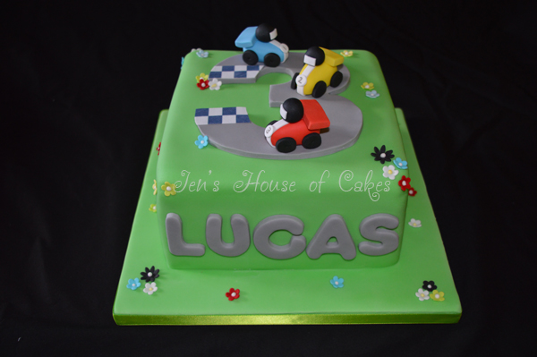 Square Race Track Cake