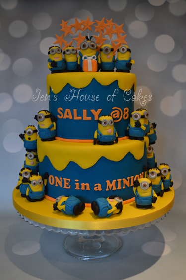 2 Tier Minions Cake (enough for each party to have a minion)
