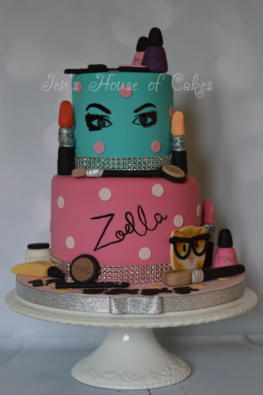 Zoella & MAC Makeup 2 tier Birthday Cake