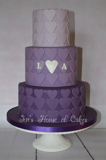 Purple Ombre Engagement Cake