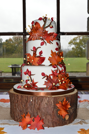 Autumn Leaves Wedding Cake