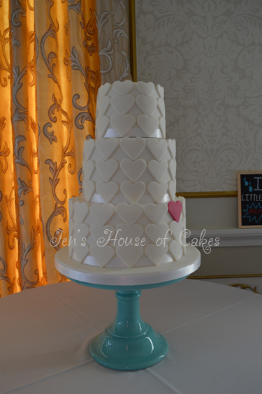 Heart covered Wedding Cake
