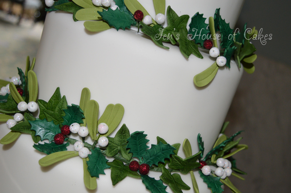 Holly & Mistletoe Wreath Close Up 