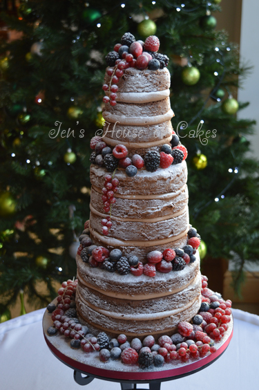 Naked Berries Xmas Wedding Cake