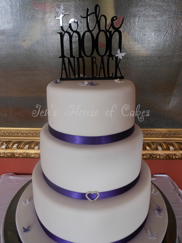 Purple Butterflies, Acrylic Topped Wedding Cake