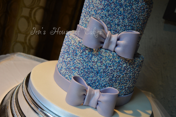 Purple & Blue Sprinkles Wedding Cake