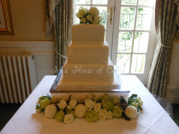 3 Tier Square Blossoms with Flowers by Adam Prest