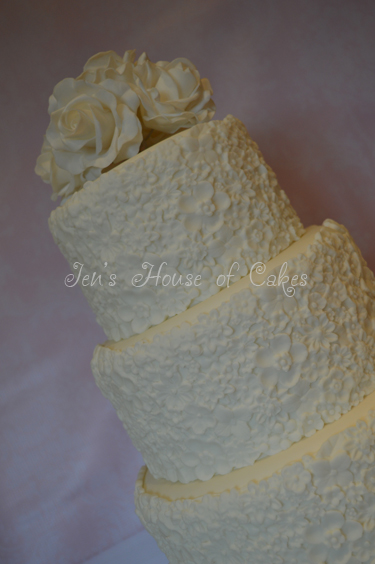 Textured Flower Wedding Cake